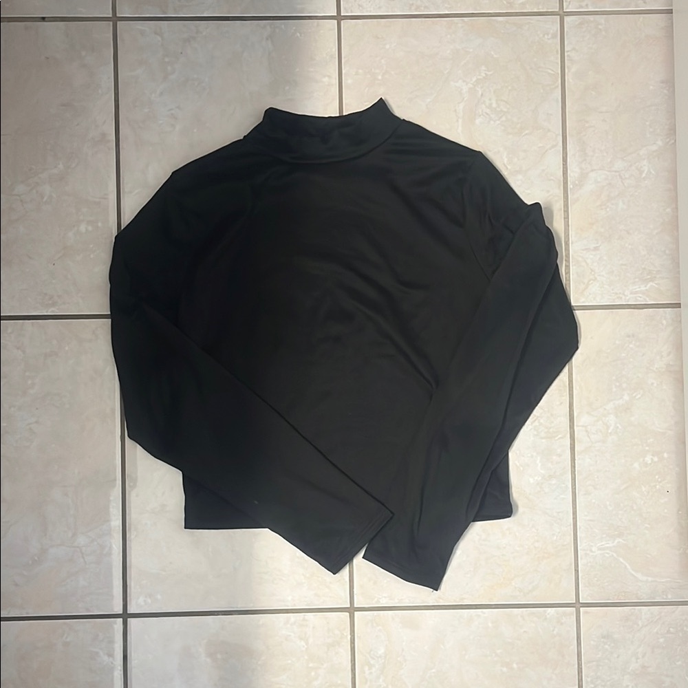 Black Long Sleeve Turtleneck Top